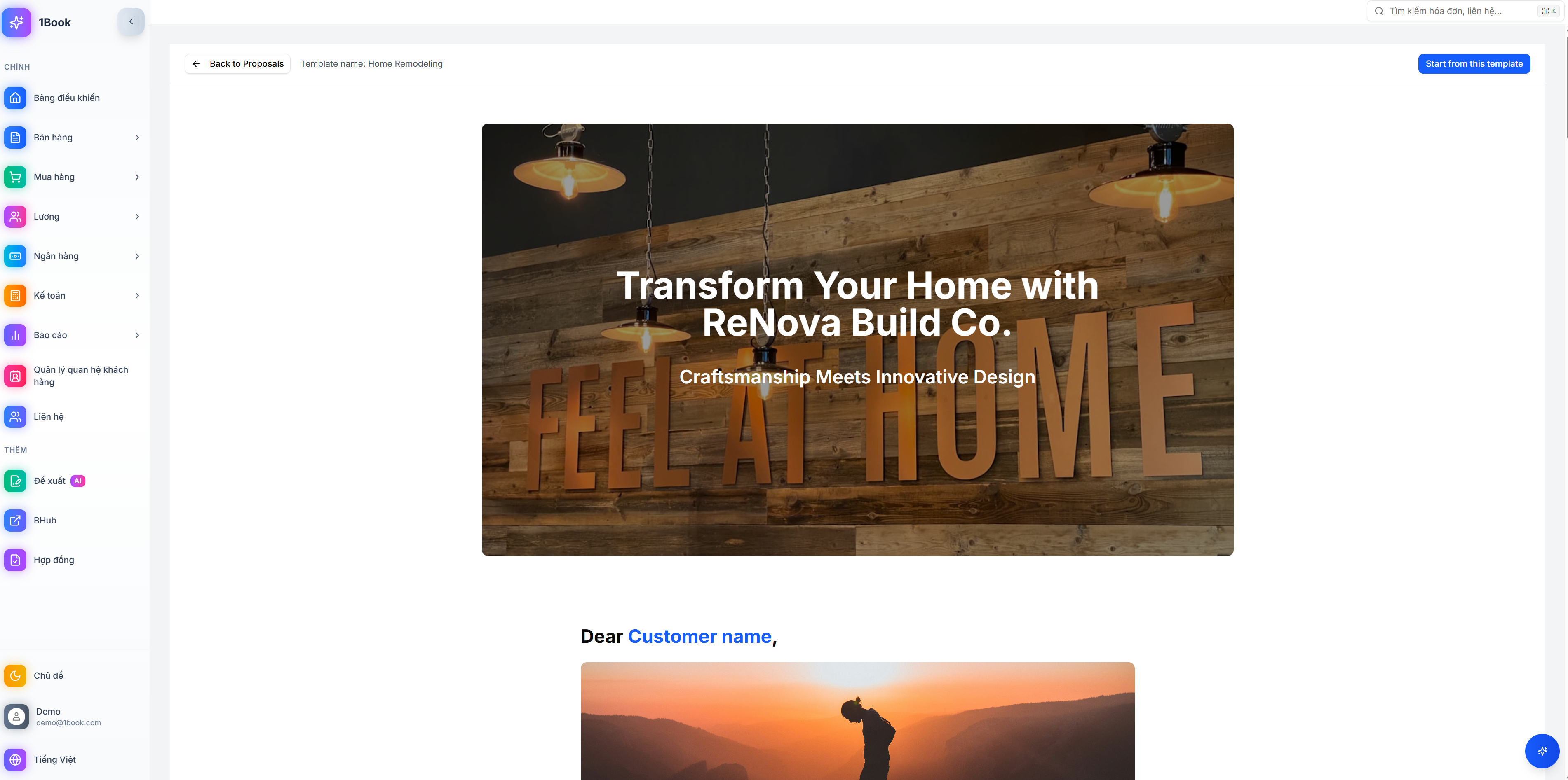 1Book template detail preview