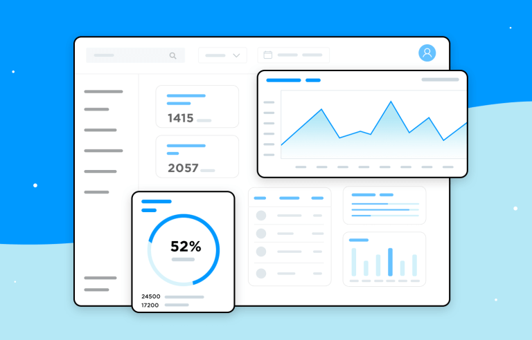 1Book business dashboard with analytics, charts, and reporting